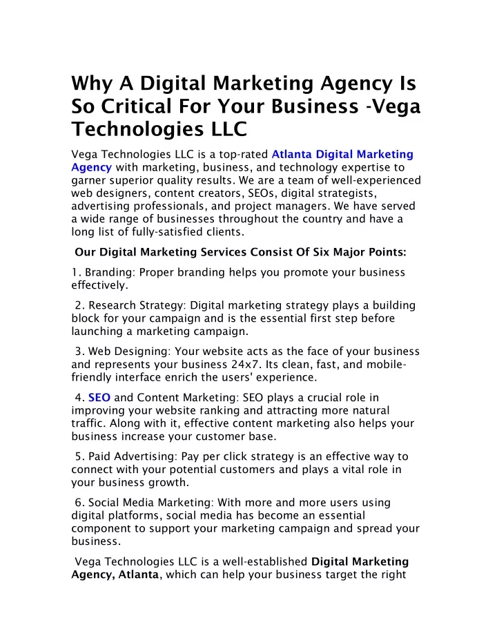 why a digital marketing agency is so critical