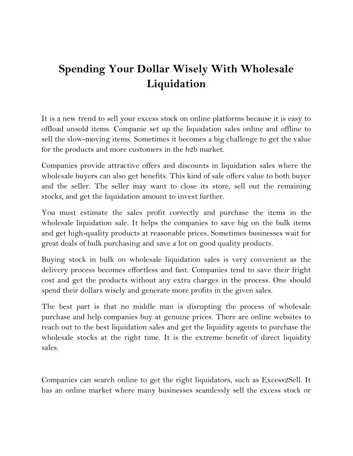 spending your dollar wisely with wholesale