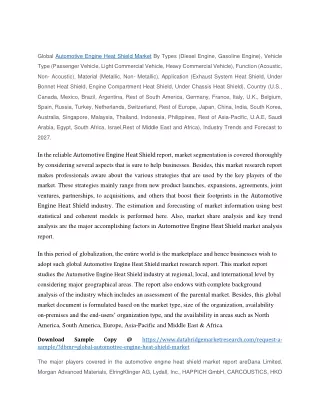 global automotive engine heat shield market