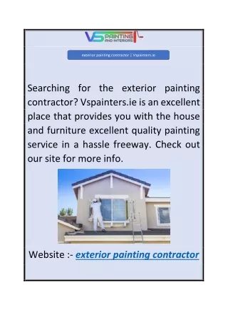 exterior painting contractor  Vspainters.ie