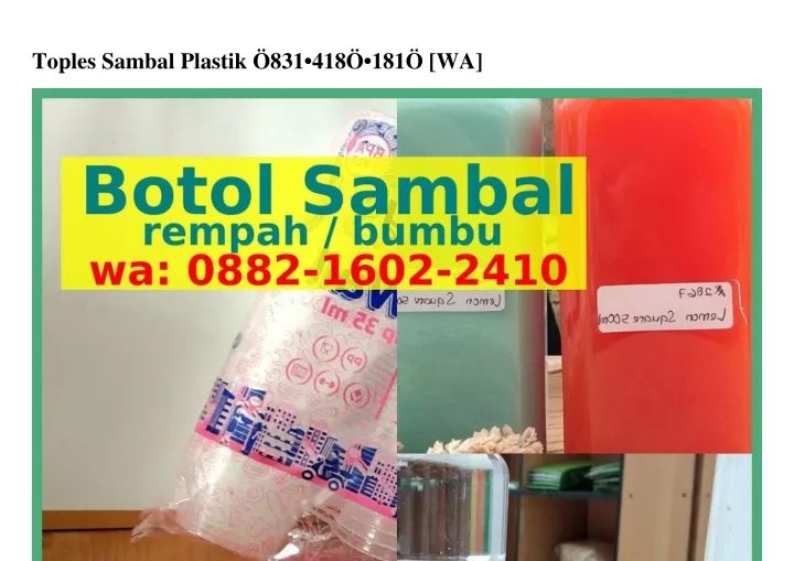 toples sambal plastik 831 418 181 wa