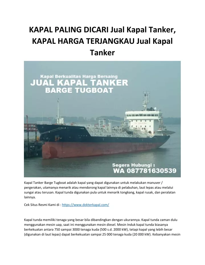 Ppt Kapal Paling Dicari Jual Kapal Tanker Kapal Harga Terjangkau Jual Kapal Tanker Powerpoint 