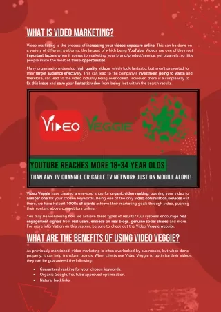 Video Veggie -Why Use Video Marketing