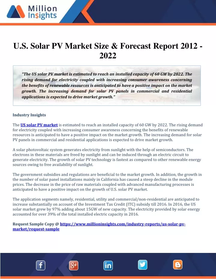 u s solar pv market size forecast report 2012 2022