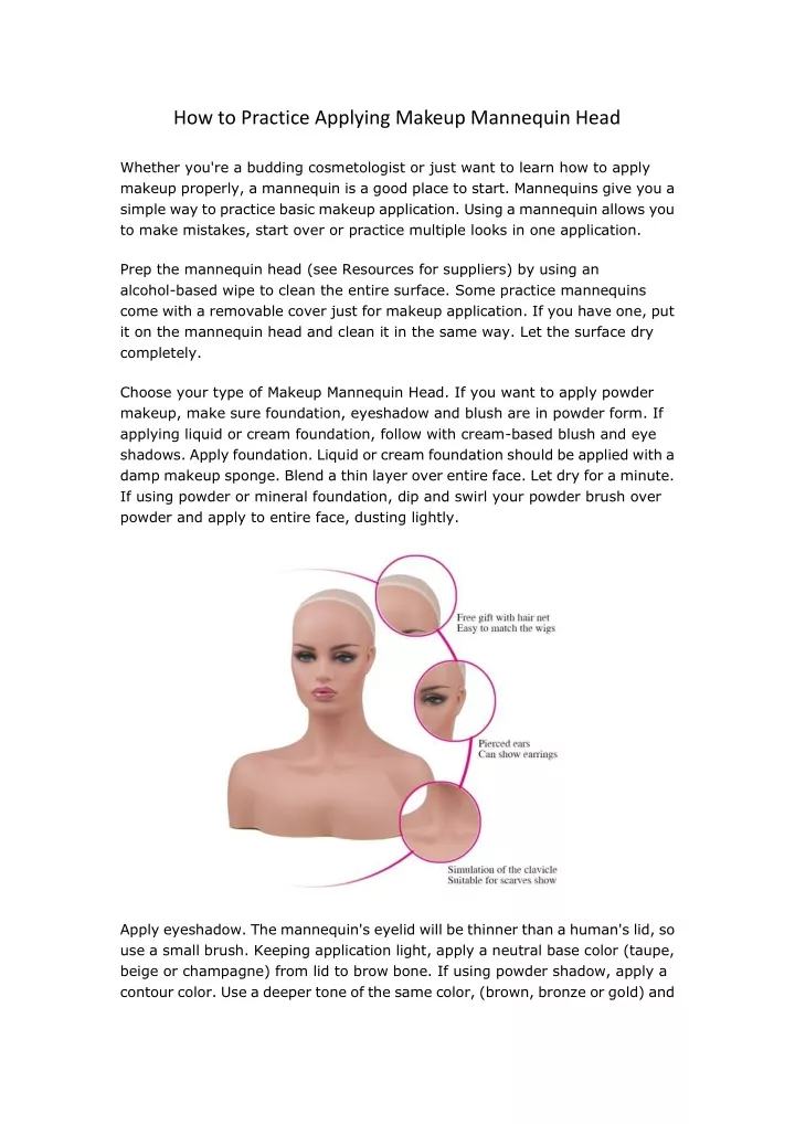 how to practice applying makeup mannequin head