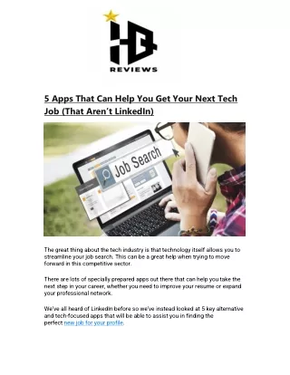 5 apps that can help you get your next tech