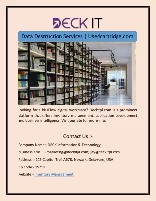 Inventory Management | Deckitpl.com