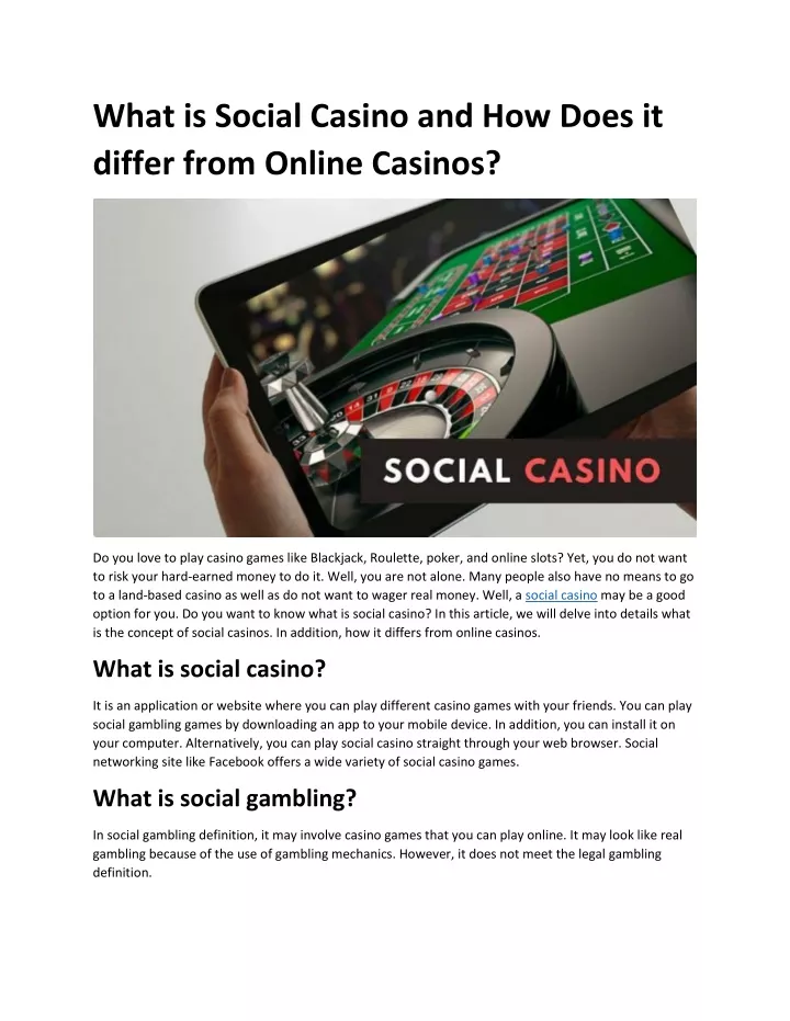 what is social casino and how does it differ from