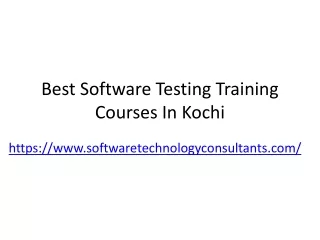 best software testing training courses in kochi