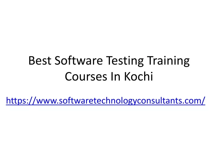 best software testing training courses in kochi