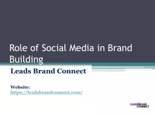 Role of Social Media in Brand Building