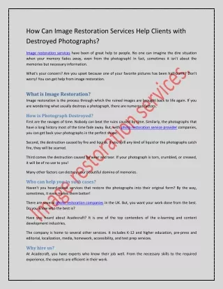how can image restoration services help clients
