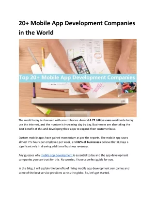20 mobile app development companies in the world