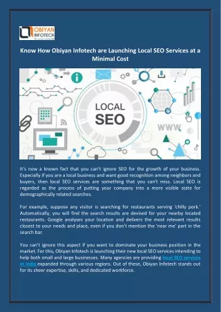 know how obiyan infotech are launching local