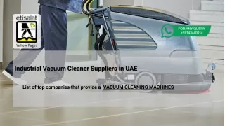 Industrial Vacuum Cleaner Suppliers in UAE