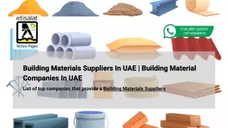 Building Materials Suppliers In UAE |  Building Material Companies In UAE