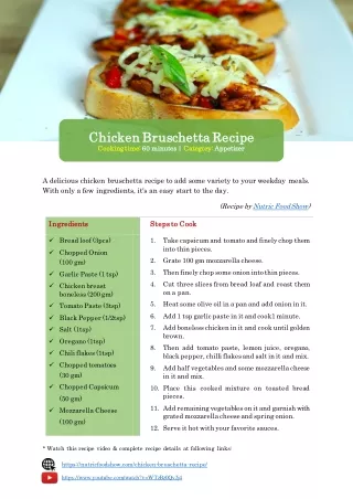 Chicken Bruschetta Recipe