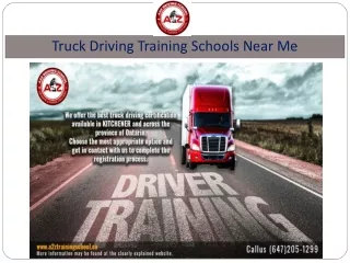 Truck Driving Training Schools Near Me