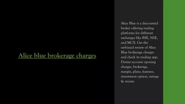 alice blue brokerage charges
