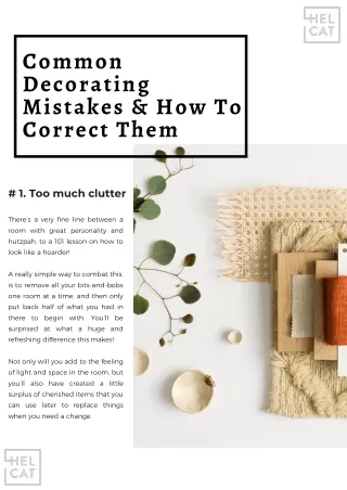 Common Decorating Mistakes & How To Correct Them