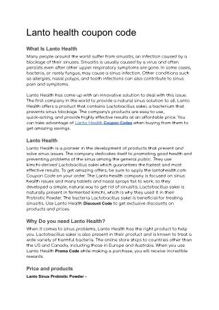 lanto health coupon code