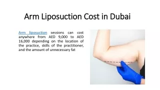 arm liposuction cost in dubai