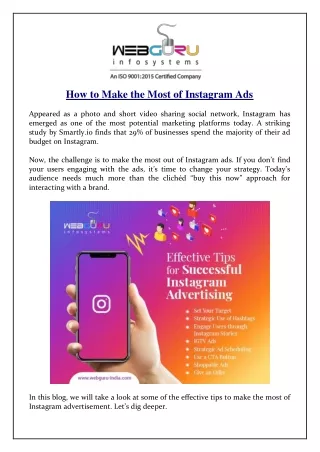 how to make the most of instagram ads