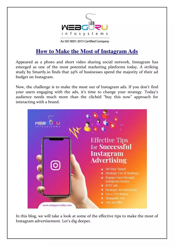 how to make the most of instagram ads