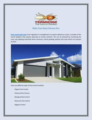 make your home disease free