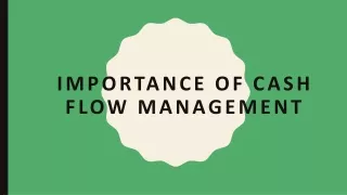 Importance Of Cash Flow Management
