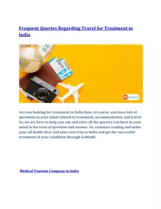 frequent queries regarding travel for treatment