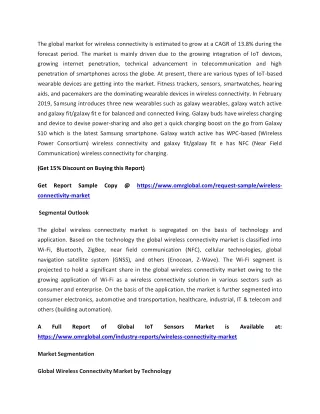the global market for wireless connectivity