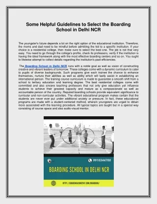 some helpful guidelines to select the boarding