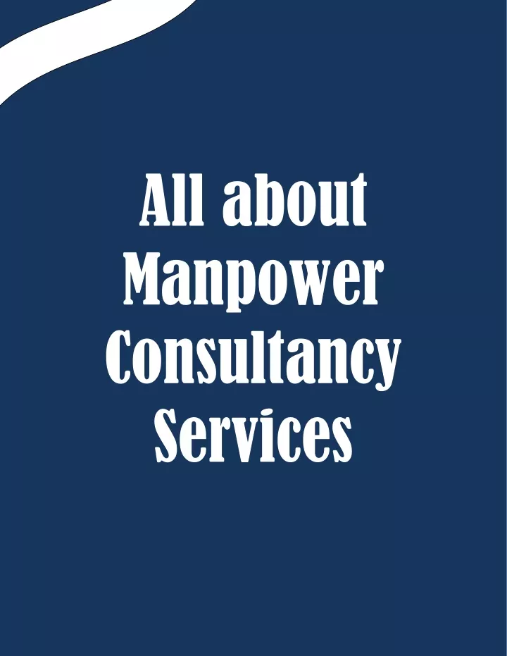 all about manpower consultancy services