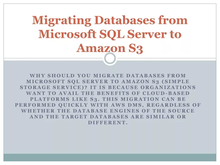 migrating databases from microsoft sql server to amazon s3