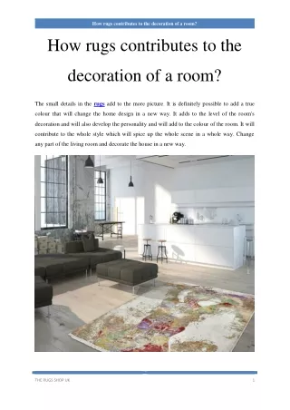 how rugs contributes to the decoration of a room