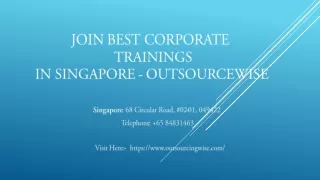 Providing Best Corporate Trainings in Singapore at Very Affordable Cost