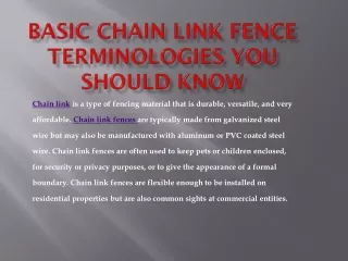 basic chain link fence terminologies you should know