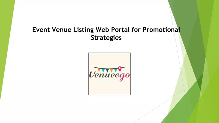 event venue listing web portal for promotional strategies