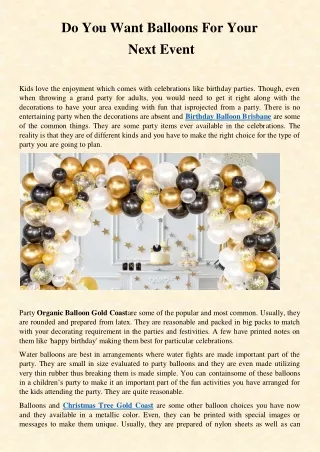 do you want balloons for your next event