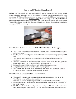 How to use HP Print and Scan Doctor