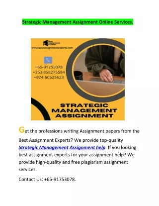 Strategic Management Assignment Online Services