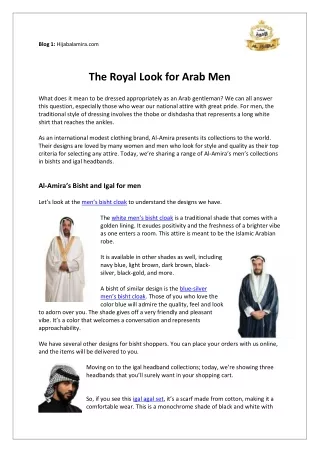 The Royal Look for Arab Men