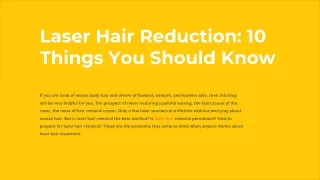 Laser Hair Reduction