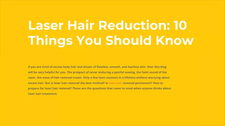 Ppt Laser Hair Reduction Powerpoint Presentation Free Download Id