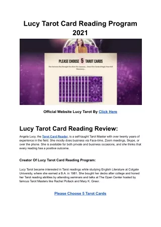 Lucy Tarot Card Reading Program 2021