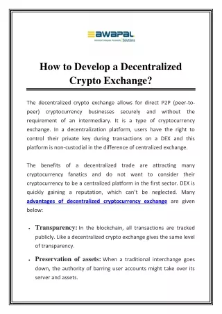 how to develop a decentralized crypto exchange
