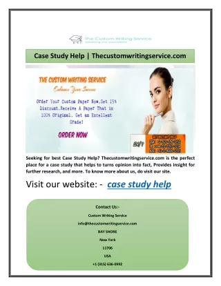 Case Study Help | Thecustomwritingservice.com