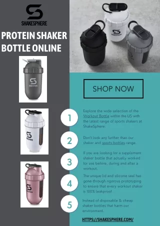 Gym Sports Bottle and Mixer Cup | ShakeSphere US