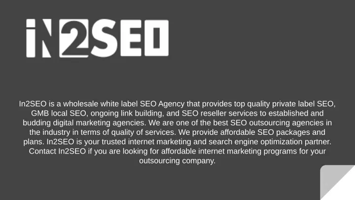 in2seo is a wholesale white label seo agency that